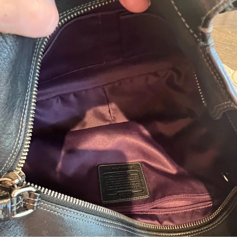 Coach Madison Tribeca (11411) Black Leather Tote with Silver Accents - EUC